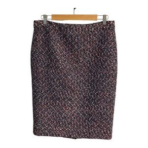 J. Crew Blue and Pink Tweed Skirt